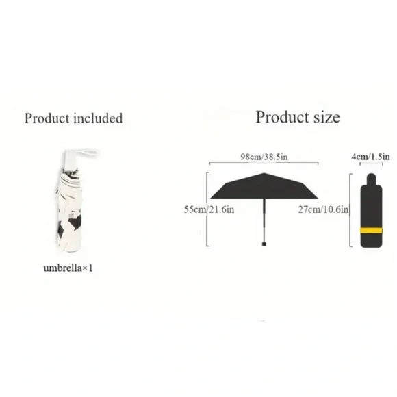 Chic Black and White Floral Umbrella, NEW, Camellia Flower